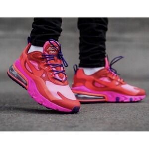 Nike Air Max 270 React Athletic Shoe Womens Size 10 AT6174-600 Red Pink Run Walk